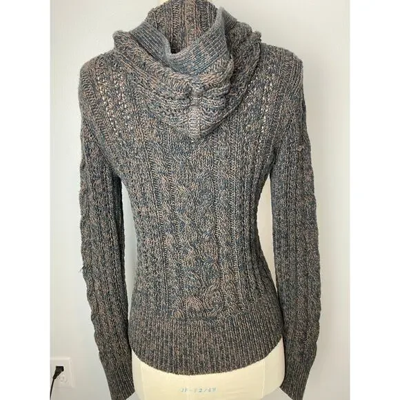 Caslon Sz Med Wmn Cable Knit Fisherman Sweater, button up, hoodie, fishermancore - Picture 2 of 6